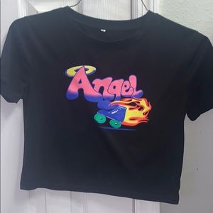 “angel” shein crop top